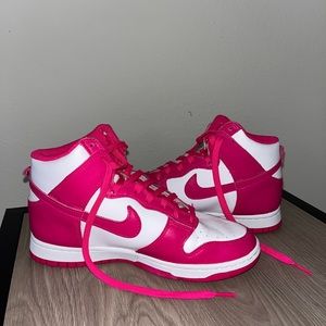 Hot pink high nike dunks size 7 womens
